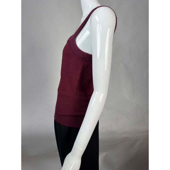 Vintage Fredini Burgundy Knit Tank Top With Angora/Wool Blend Square Neckline Sl - Picture 9 of 16